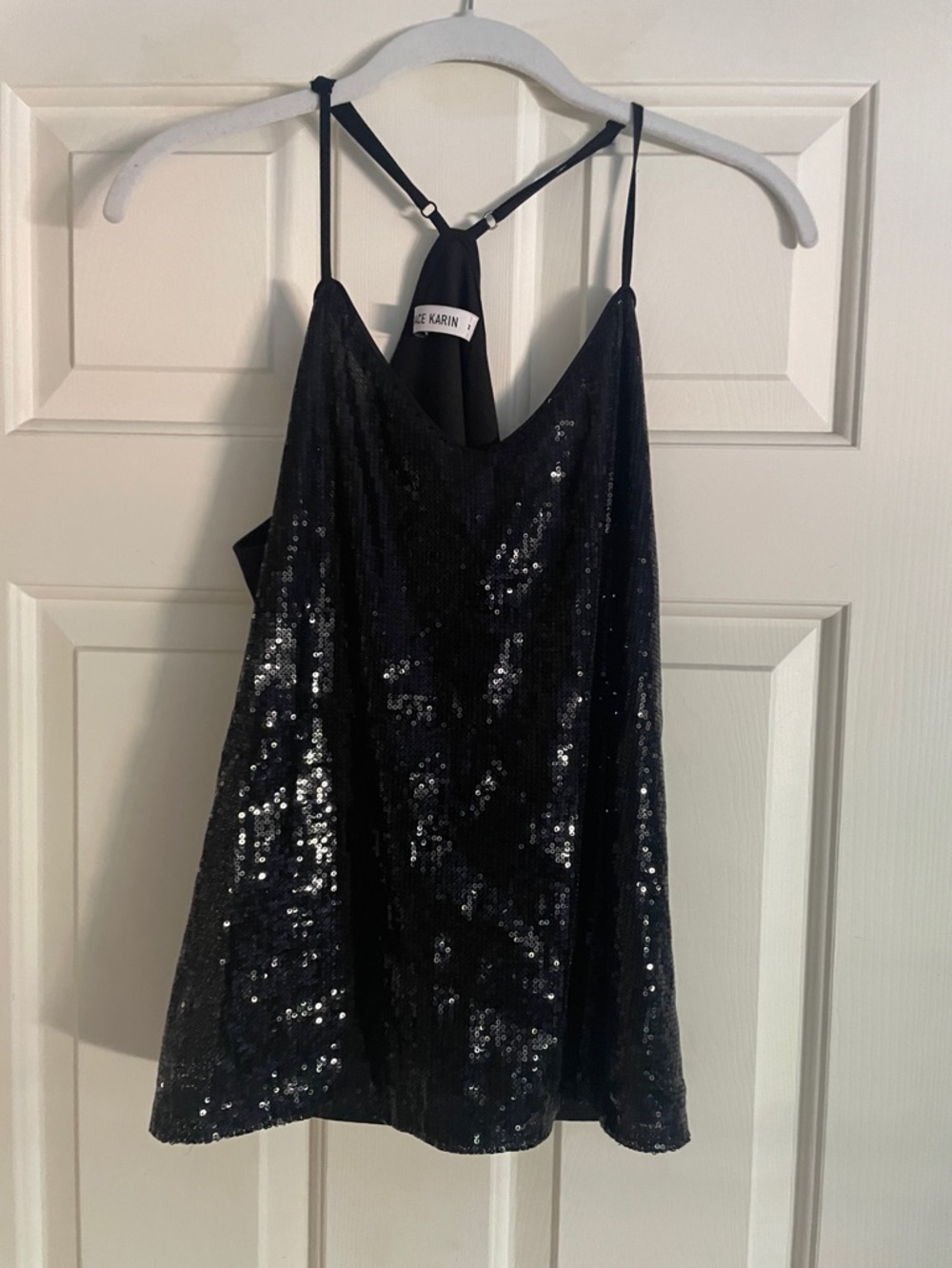 Grace Karin size medium black sequin top